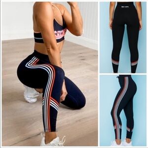 Sarah’s Day x White Fox Black Rally Leggings with Stripes - Size L